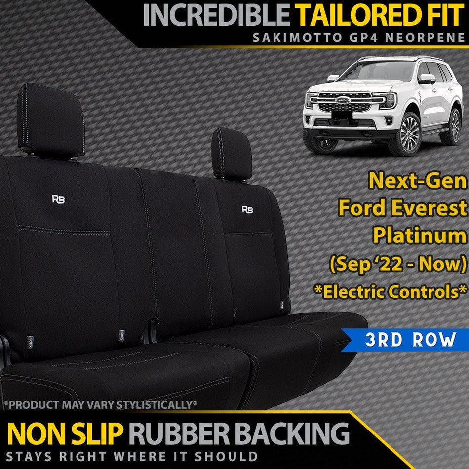 Razorback 4x4 - Ford Next - Gen Everest Platinum Neoprene 3rd Row Seat Covers (Made to Order) - 4X4OC™ | 4x4 Offroad Centre