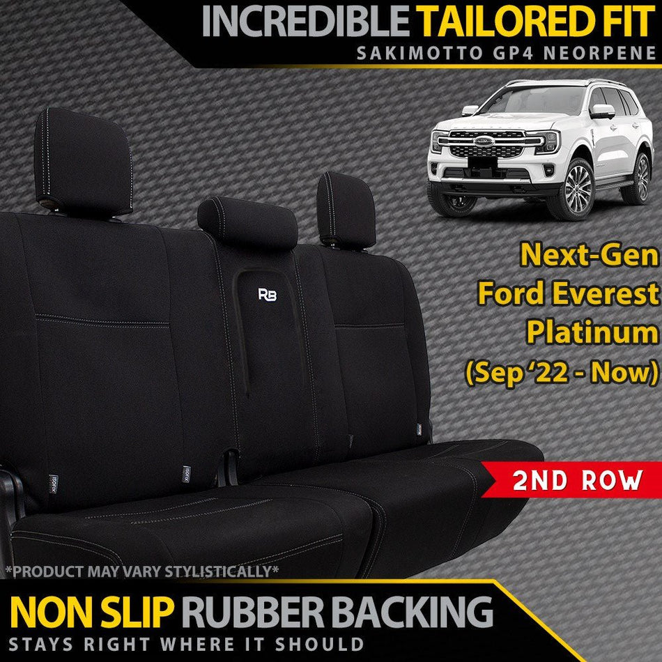 Razorback 4x4 - Ford Next - Gen Everest Platinum Neoprene Rear Row Seat Covers (Made to Order) - 4X4OC™ | 4x4 Offroad Centre