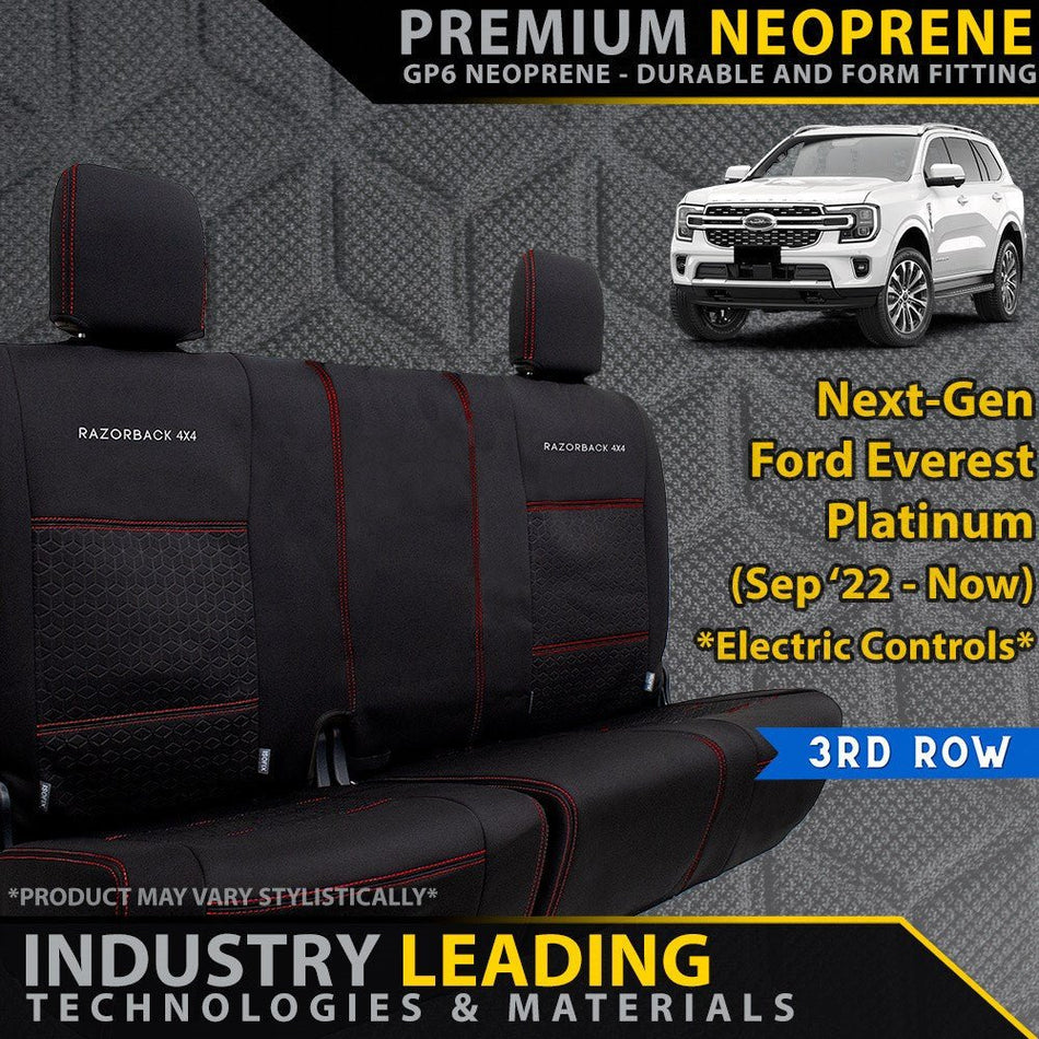 Razorback 4x4 - Ford Next - Gen Everest Platinum Premium Neoprene 3rd Row Seat Covers - 4X4OC™ | 4x4 Offroad Centre