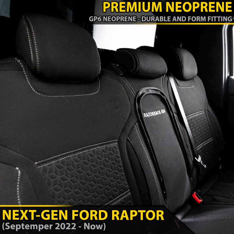 Razorback 4x4 - Ford Next - Gen Raptor Premium Neoprene Rear Row Seat Covers (Available) - 4X4OC™ | 4x4 Offroad Centre