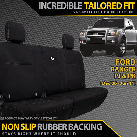 Razorback 4x4 - Ford Ranger PJ/PK Neoprene 100% Rear Bench Covers (Made to Order) - 4X4OC™ | 4x4 Offroad Centre