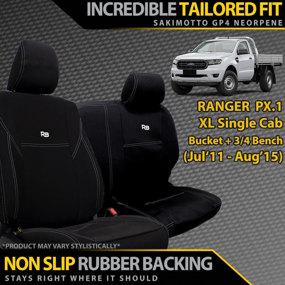 Razorback 4x4 - Ford Ranger PX 1 Neoprene Bucket & 3/4 Bench Seat Covers (Made to Order) - 4X4OC™ | 4x4 Offroad Centre