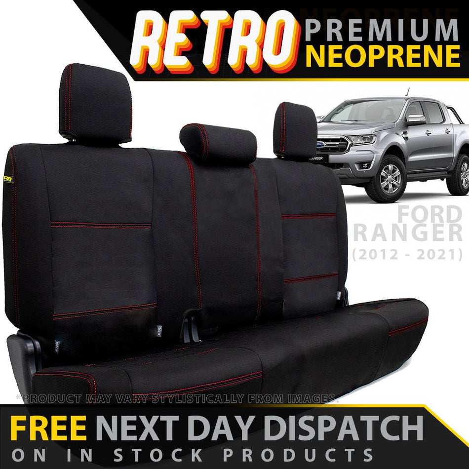 Razorback 4x4 - Ford Ranger PX 2 & 3 Retro Premium Neoprene Rear Row Seat Covers (In Stock) - 4X4OC™ | 4x4 Offroad Centre