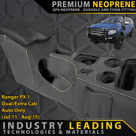 Razorback 4x4 - Ford Ranger PX I AUTO Premium Neoprene Console Organiser (Made to Order) - 4X4OC™ | 4x4 Offroad Centre