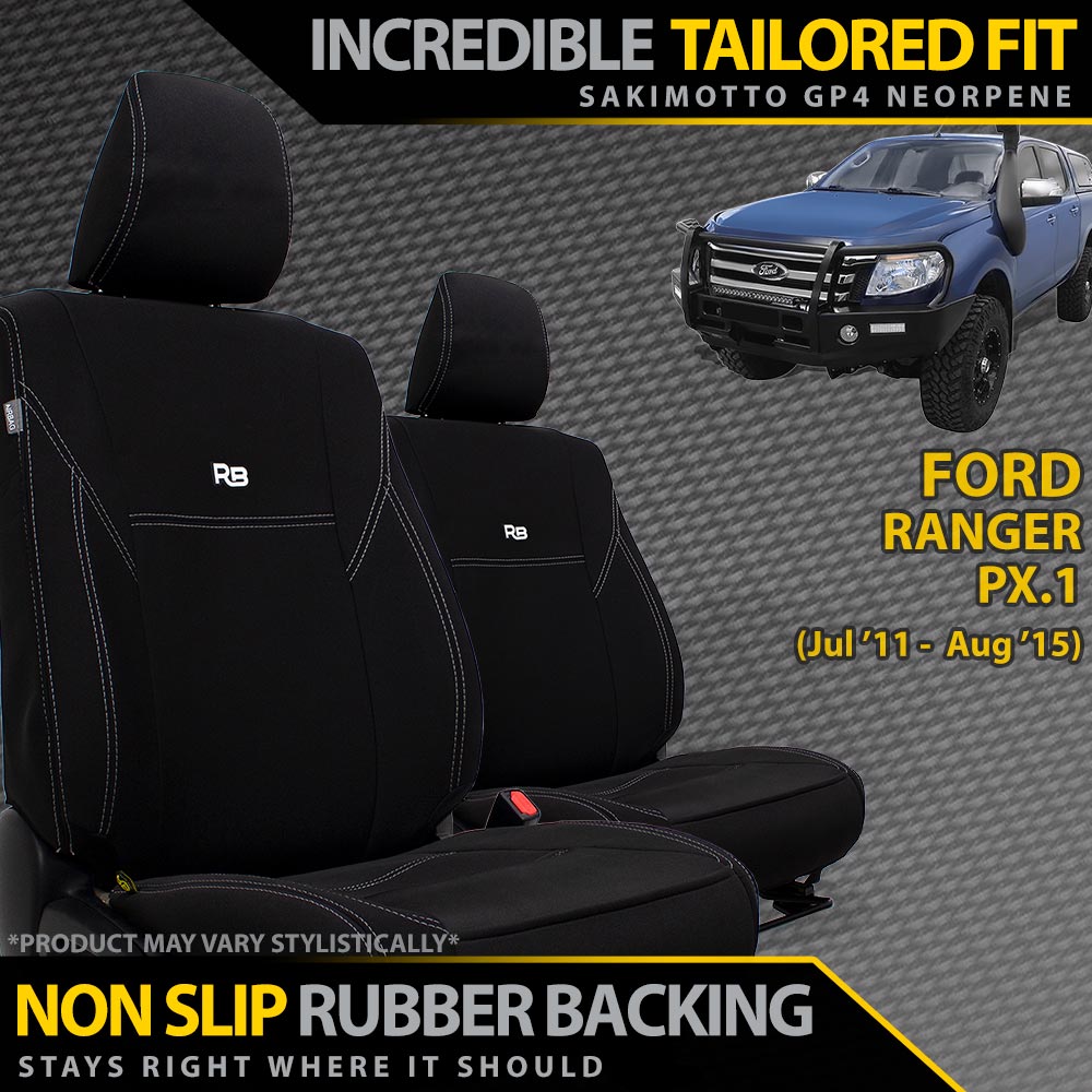 Razorback 4x4 - Ford Ranger PX I Neoprene 2x Front Seat Covers (In Stock) - 4X4OC™ | 4x4 Offroad Centre