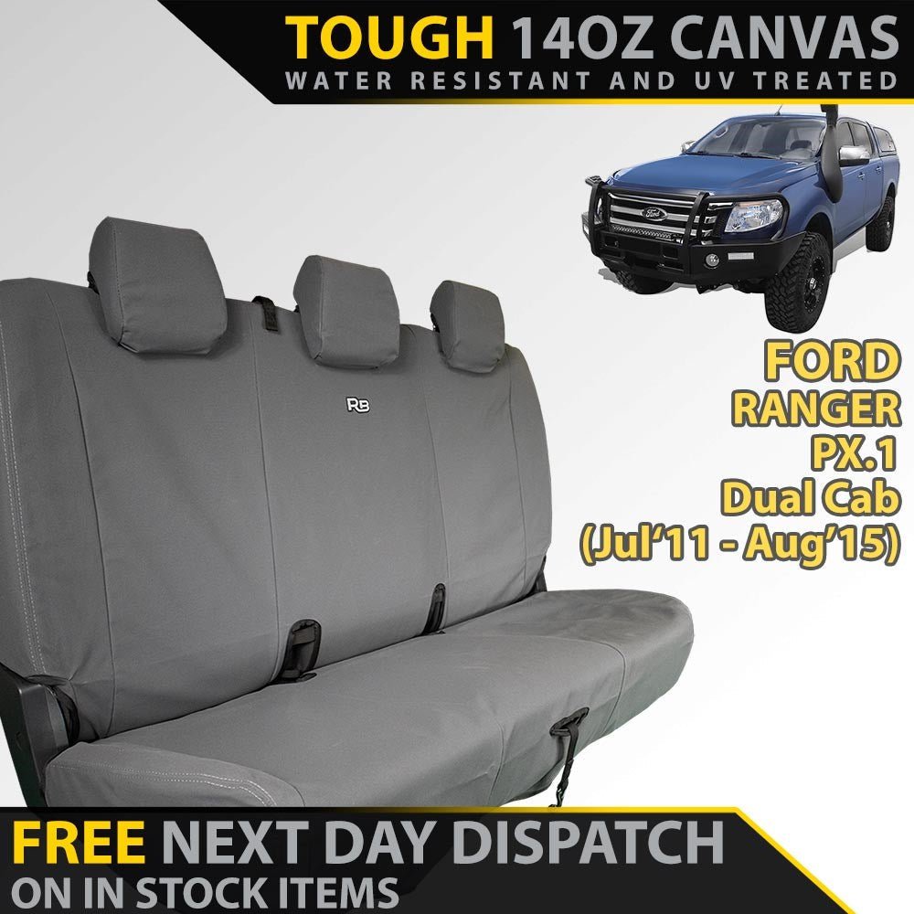 Razorback 4x4 - Ford Ranger PX I Retro Canvas Rear Row Seat Covers (In Stock) - 4X4OC™ | 4x4 Offroad Centre