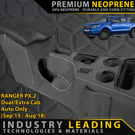 Razorback 4x4 - Ford Ranger PX II AUTO Premium Neoprene Console Organiser (Made to Order) - 4X4OC™ | 4x4 Offroad Centre