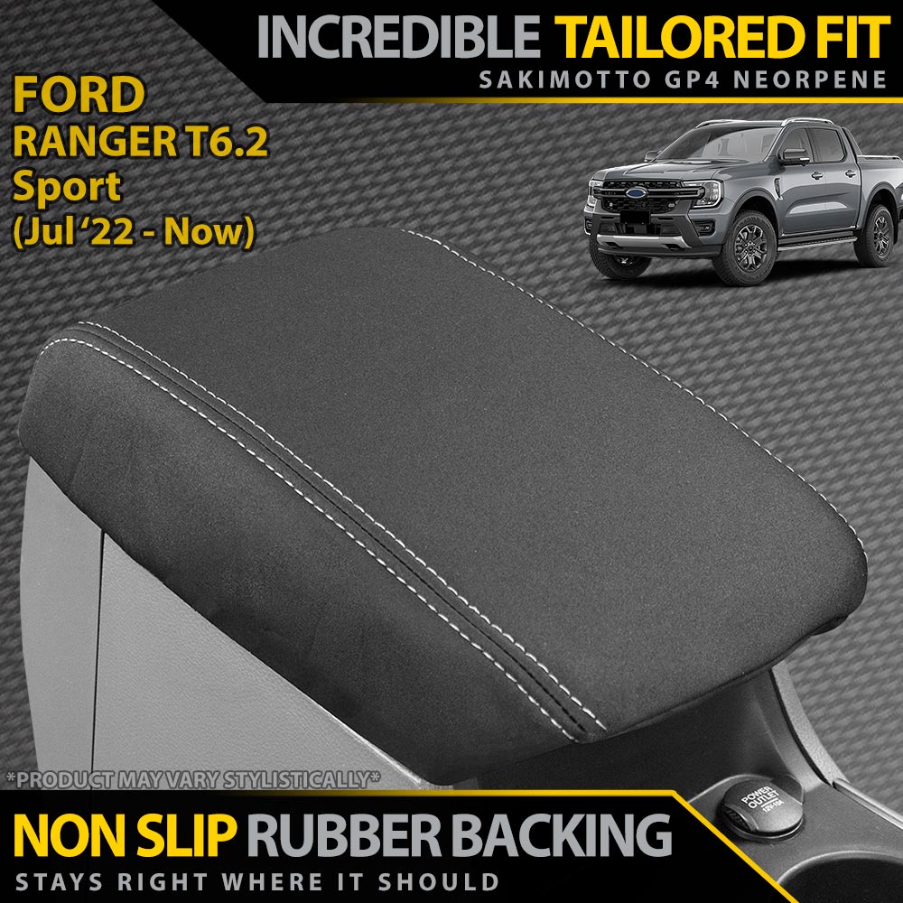 Razorback 4x4 - Ford Ranger T6.2 Sport Neoprene Console Lid (In Stock) - 4X4OC™ | 4x4 Offroad Centre