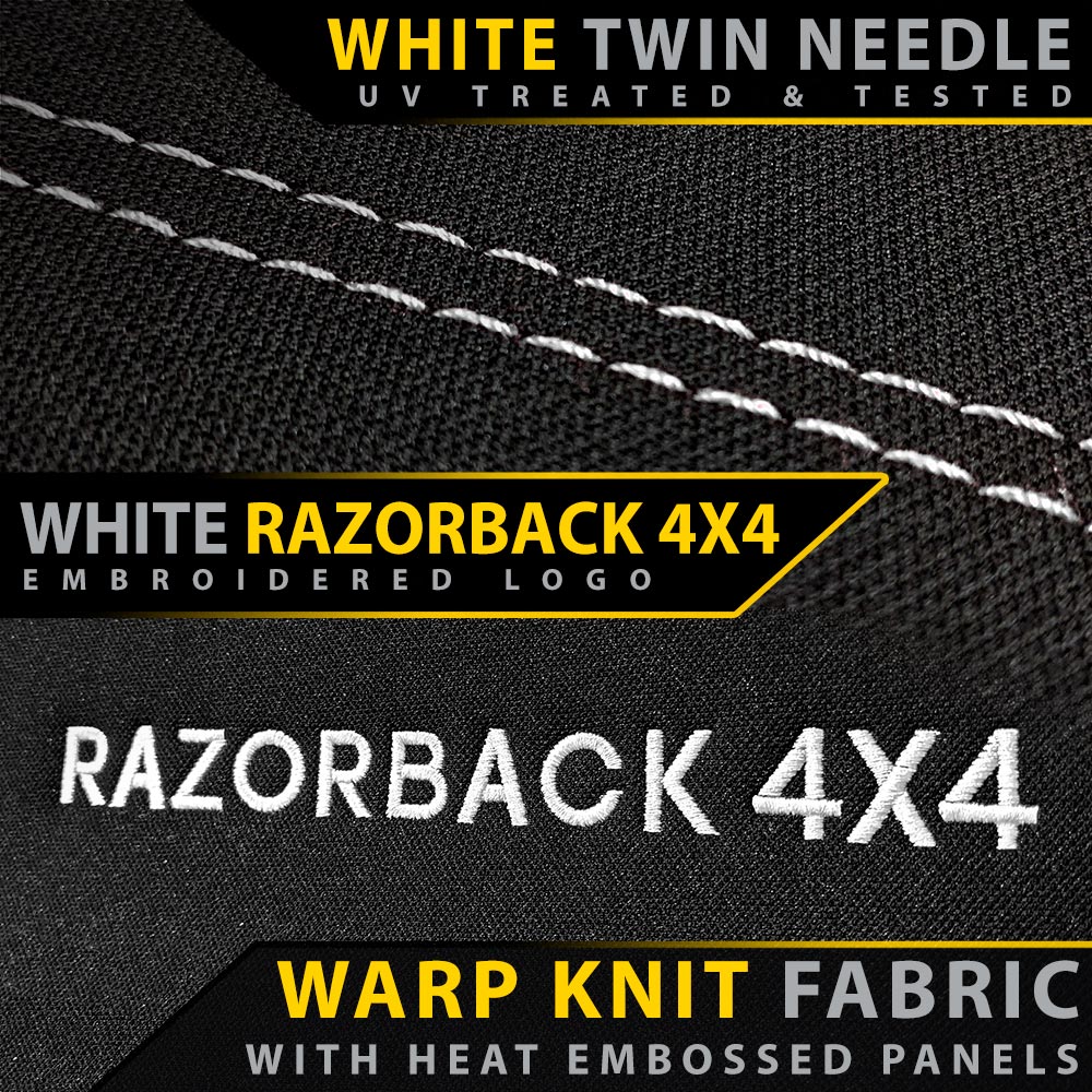 Razorback 4x4 - Ford Ranger T6.2 Wildtrak Premium Neoprene 2x Front Row Seat Covers (Made to Order) - 4X4OC™ | 4x4 Offroad Centre