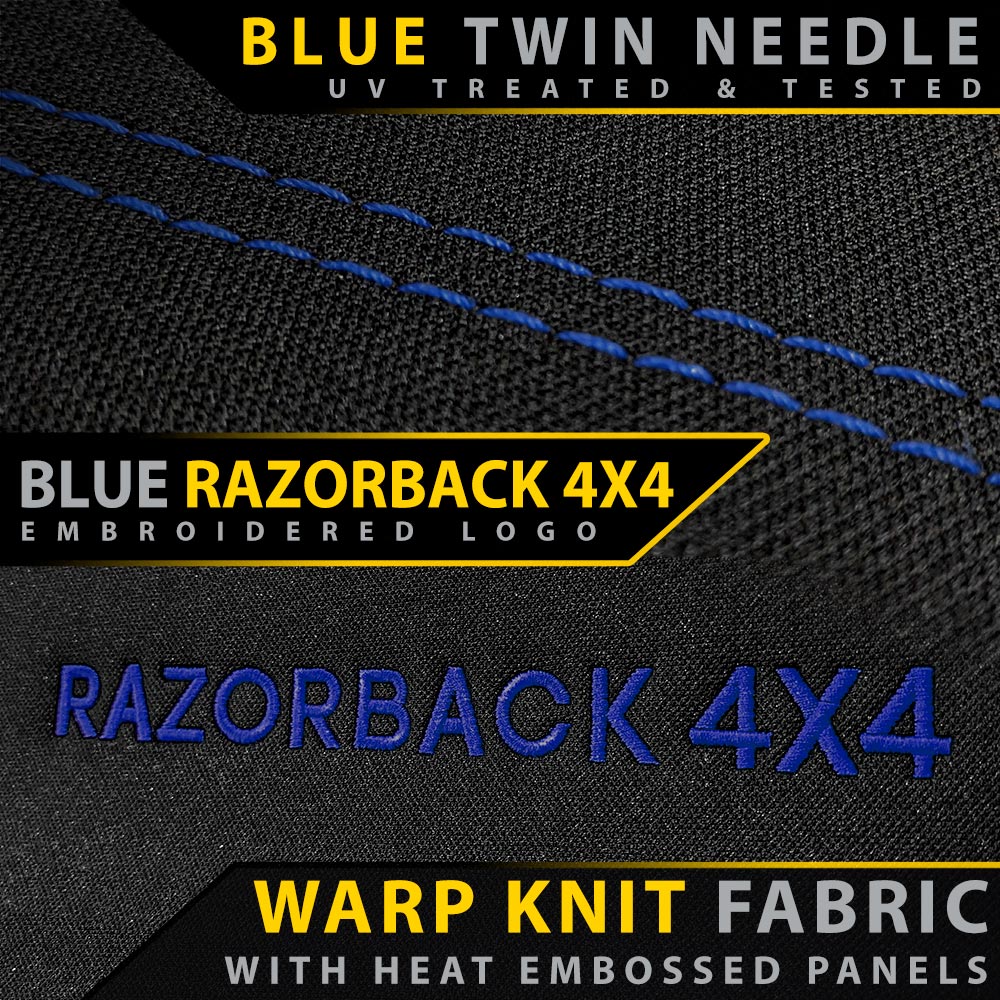 Razorback 4x4 - Ford Ranger T6.2 Wildtrak Premium Neoprene 2x Front Row Seat Covers (Made to Order) - 4X4OC™ | 4x4 Offroad Centre