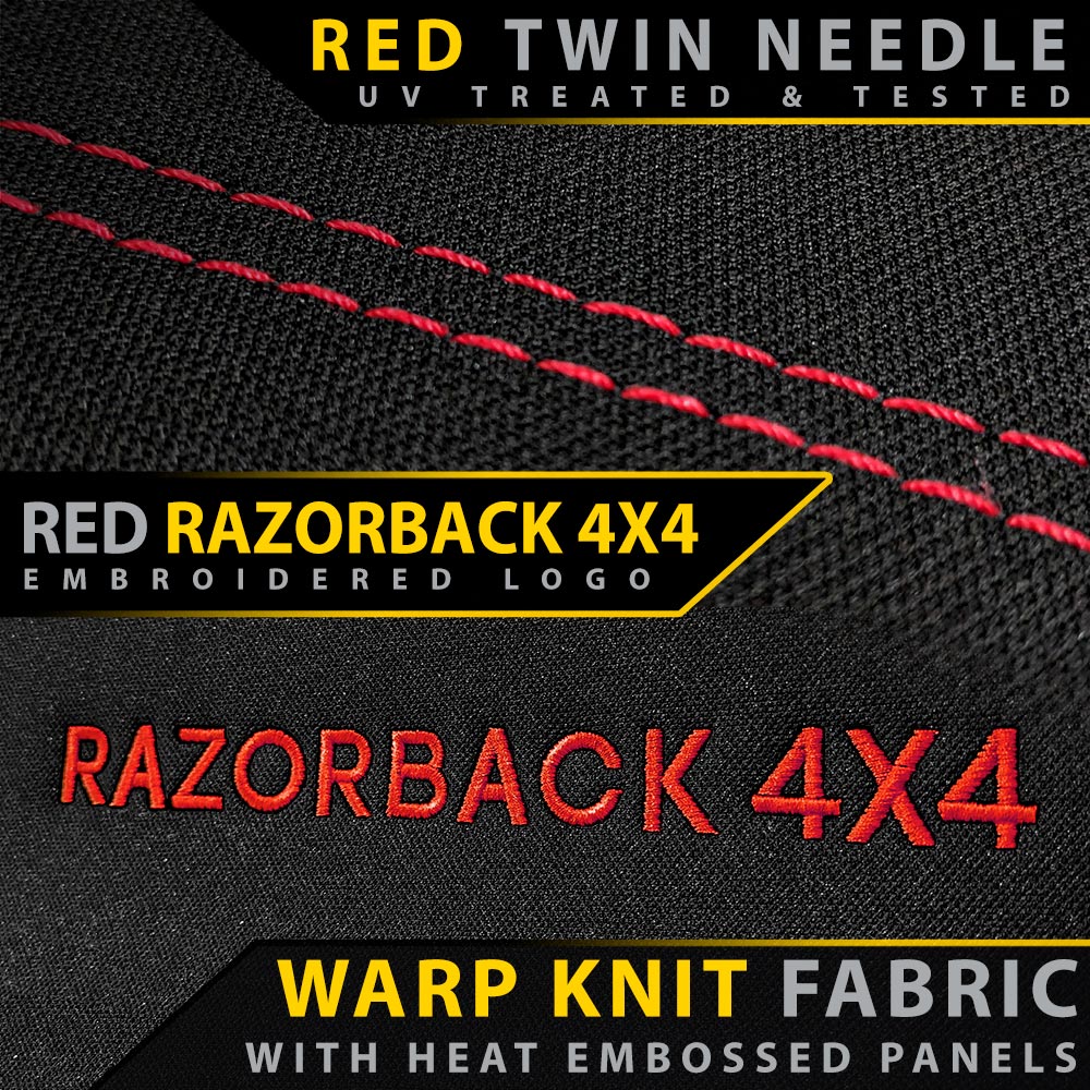 Razorback 4x4 - Ford Ranger T6.2 Wildtrak Premium Neoprene 2x Front Row Seat Covers (Made to Order) - 4X4OC™ | 4x4 Offroad Centre