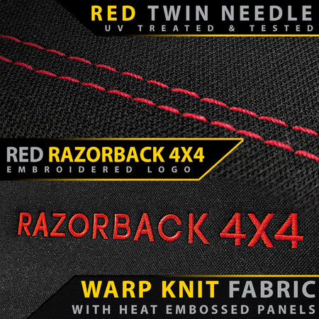 Razorback 4x4 - Ford Ranger T6.2 Wildtrak Premium Neoprene 2x Front Row Seat Covers (Made to Order) - 4X4OC™ | 4x4 Offroad Centre