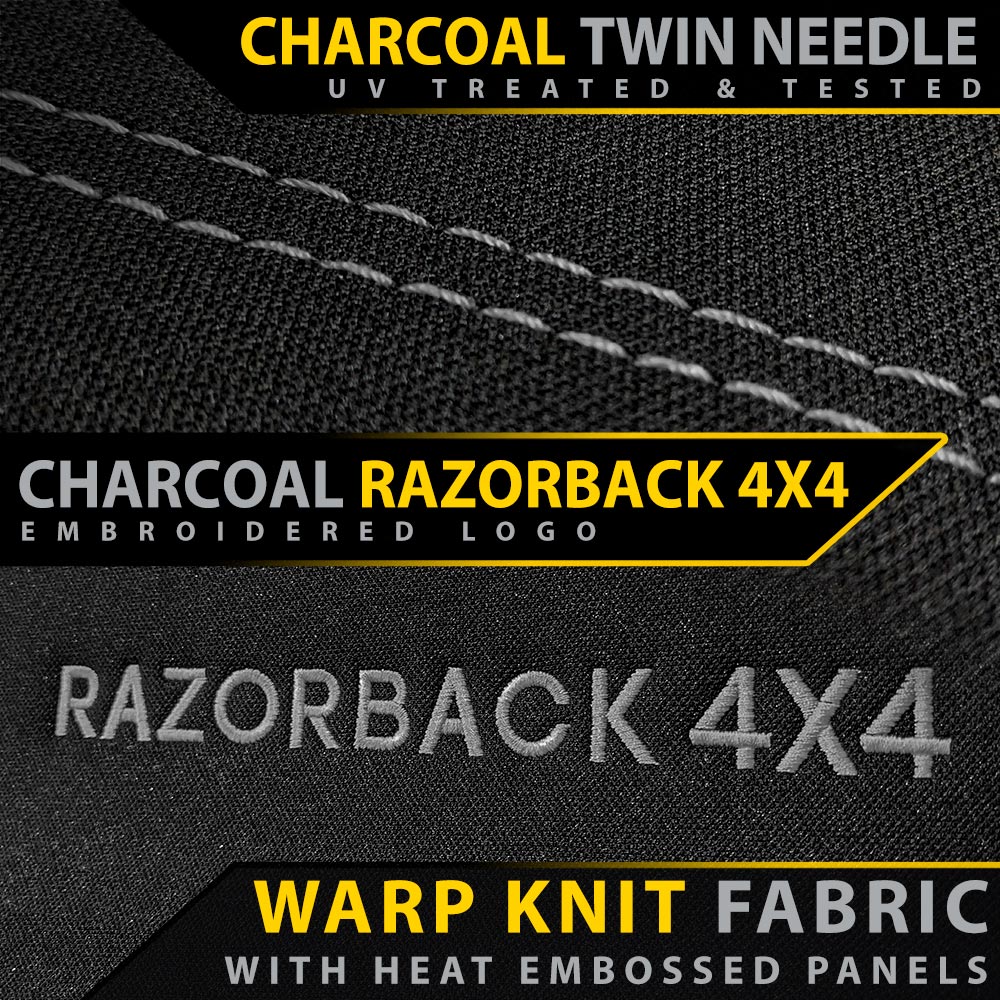 Razorback 4x4 - Ford Ranger T6.2 Wildtrak Premium Neoprene 2x Front Row Seat Covers (Made to Order) - 4X4OC™ | 4x4 Offroad Centre