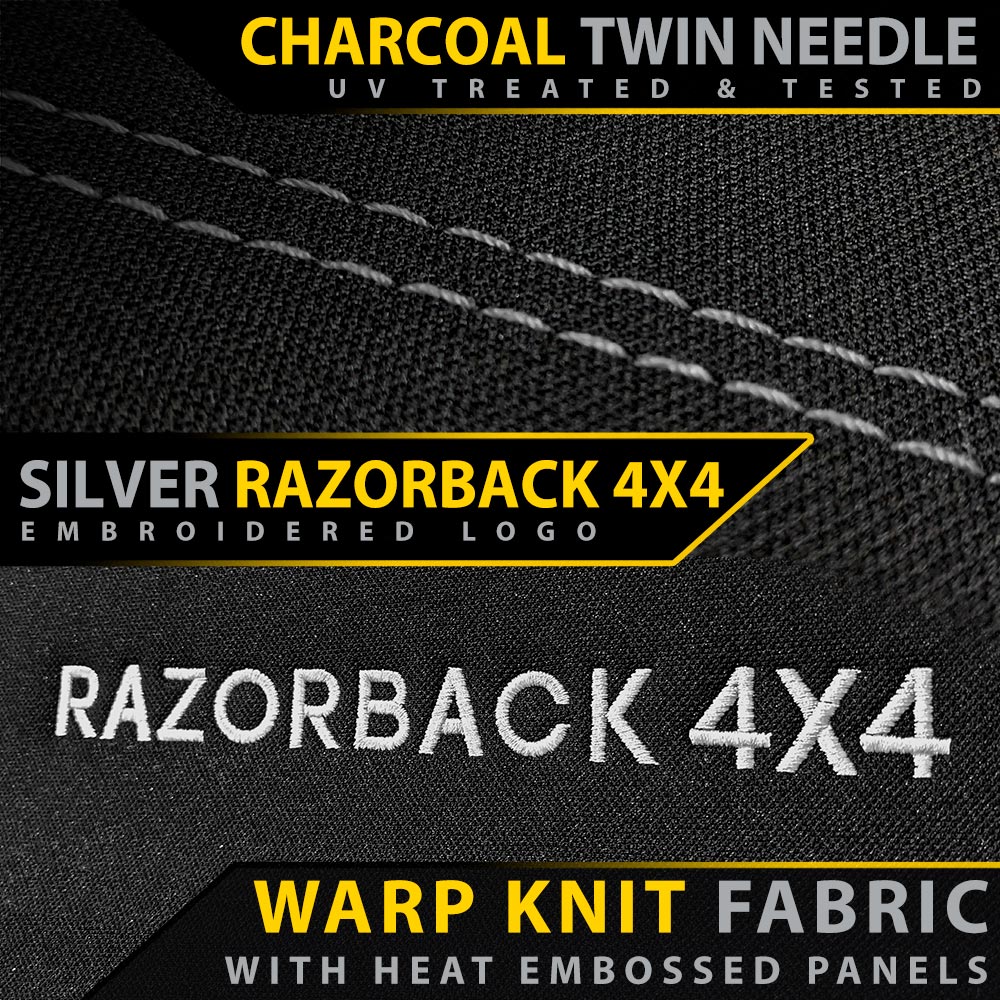 Razorback 4x4 - Ford Ranger T6.2 Wildtrak Premium Neoprene 2x Front Row Seat Covers (Made to Order) - 4X4OC™ | 4x4 Offroad Centre