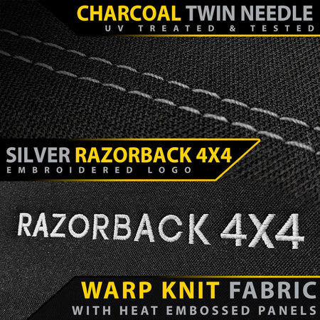 Razorback 4x4 - Ford Ranger T6.2 Wildtrak Premium Neoprene 2x Front Row Seat Covers (Made to Order) - 4X4OC™ | 4x4 Offroad Centre