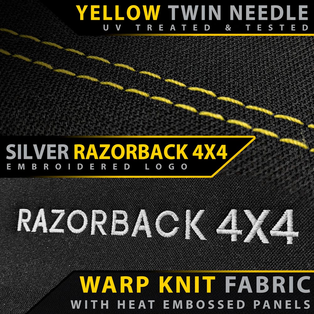 Razorback 4x4 - Ford Ranger T6.2 Wildtrak Premium Neoprene 2x Front Row Seat Covers (Made to Order) - 4X4OC™ | 4x4 Offroad Centre