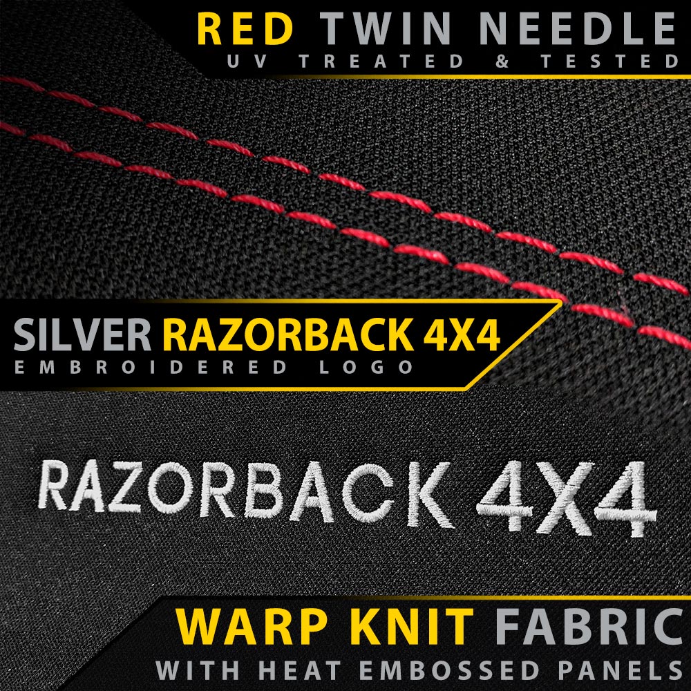 Razorback 4x4 - Ford Ranger T6.2 Wildtrak Premium Neoprene 2x Front Row Seat Covers (Made to Order) - 4X4OC™ | 4x4 Offroad Centre