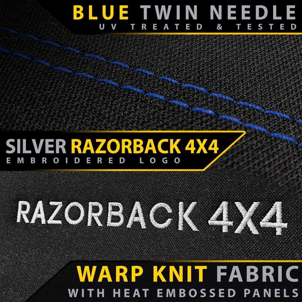 Razorback 4x4 - Ford Ranger T6.2 Wildtrak Premium Neoprene 2x Front Row Seat Covers (Made to Order) - 4X4OC™ | 4x4 Offroad Centre