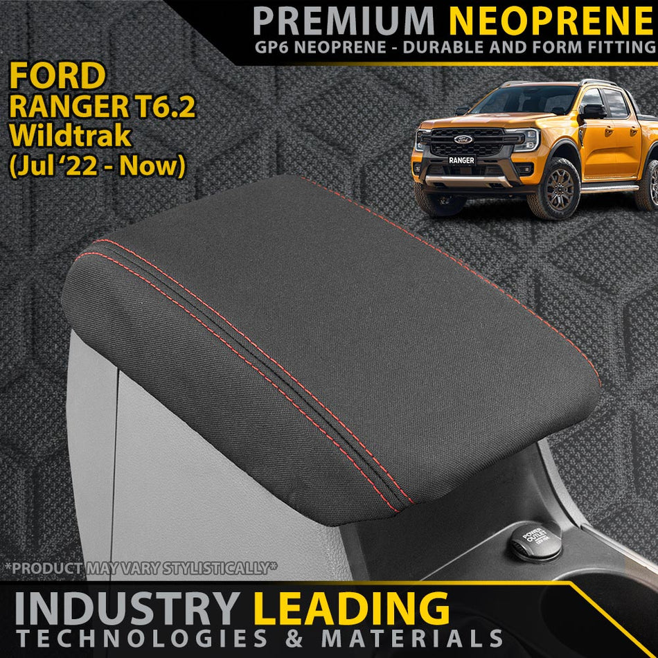 Razorback 4x4 - Ford Ranger T6.2 Wildtrak Premium Neoprene Console Lid (Available) - 4X4OC™ | 4x4 Offroad Centre