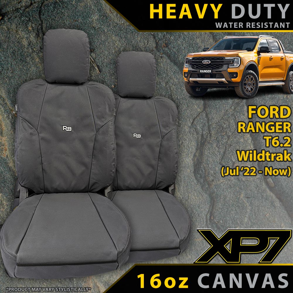 Razorback 4x4 - Ford Ranger T6.2 Wildtrak, Wildtrak X & Platinum Heavy Duty XP7 Canvas 2x Front Seat Covers (Available) - 4X4OC™ | 4x4 Offroad Centre