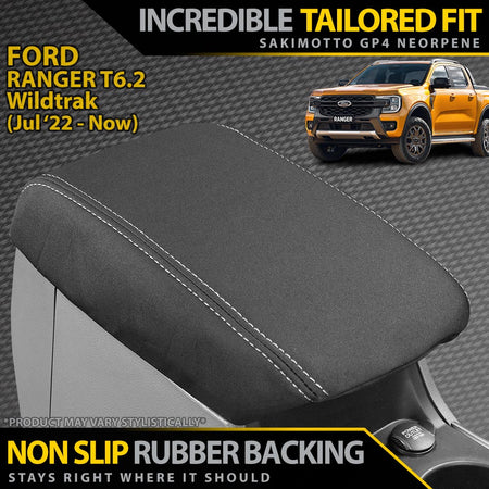 Razorback 4x4 - Ford Ranger T6.2 Wildtrak, Wildtrak X & Platinum Neoprene Console Lid (In Stock) - 4X4OC™ | 4x4 Offroad Centre