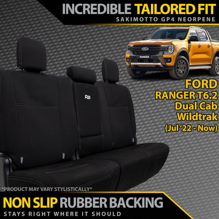 Razorback 4x4 - Ford Ranger T6.2 Wildtrak, Wildtrak X & Platinum Neoprene Rear Row Seat Covers (In Stock) - 4X4OC™ | 4x4 Offroad Centre