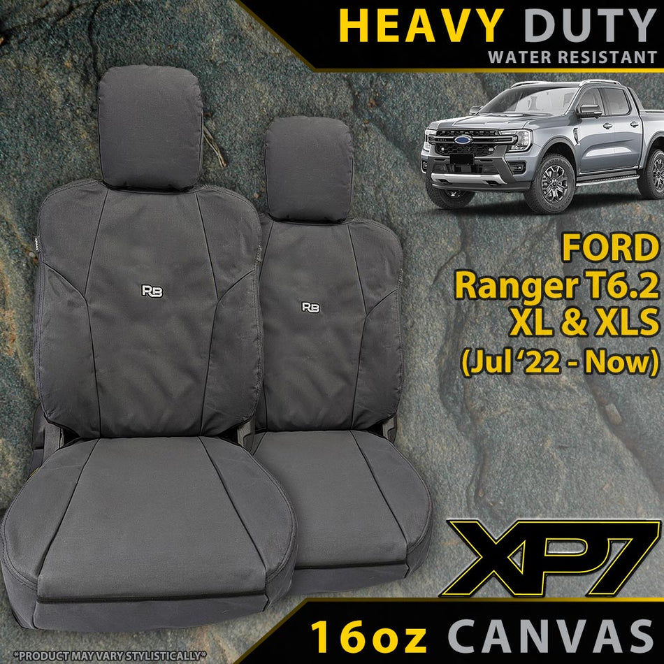 Razorback 4x4 - Ford Ranger T6.2 XL & XLS Heavy Duty XP7 Canvas 2x Front Seat Covers (Available) - 4X4OC™ | 4x4 Offroad Centre