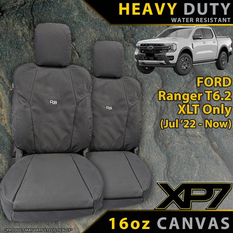 Razorback 4x4 - Ford Ranger T6.2 XLT Heavy Duty XP7 Canvas 2x Front Seat Covers (Available) - 4X4OC™ | 4x4 Offroad Centre