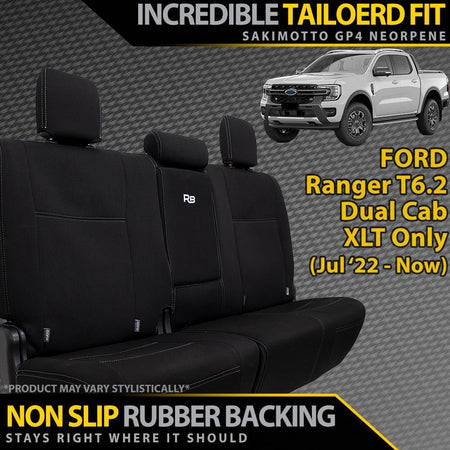 Razorback 4x4 - Ford Ranger T6.2 XLT Neoprene Rear Row Seat Covers (In Stock) - 4X4OC™ | 4x4 Offroad Centre