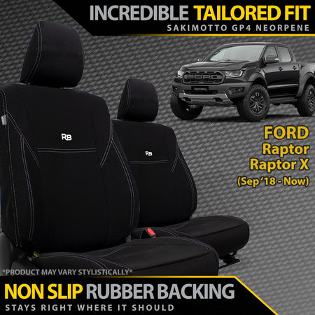 Razorback 4x4 - Ford Raptor Neoprene 2x Front Seat Covers (Made to Order) - 4X4OC™ | 4x4 Offroad Centre