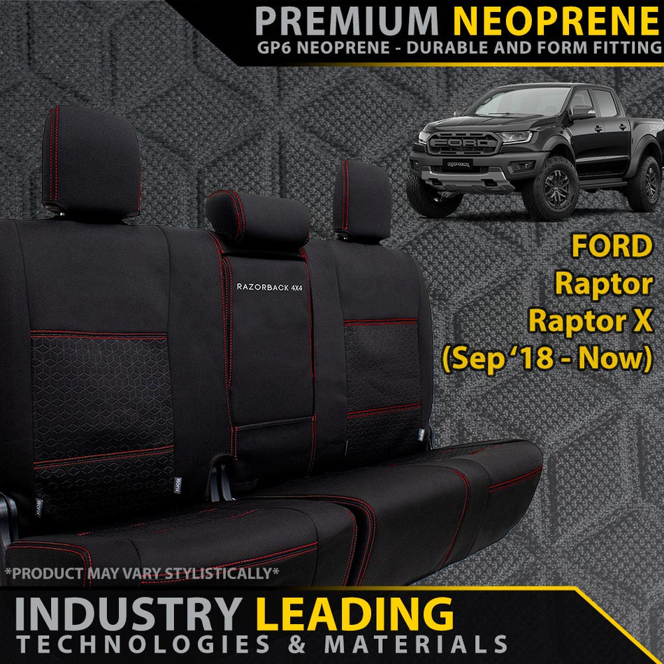 Razorback 4x4 - Ford Raptor Premium Neoprene Rear Row Seat Cover (Made to Order) - 4X4OC™ | 4x4 Offroad Centre