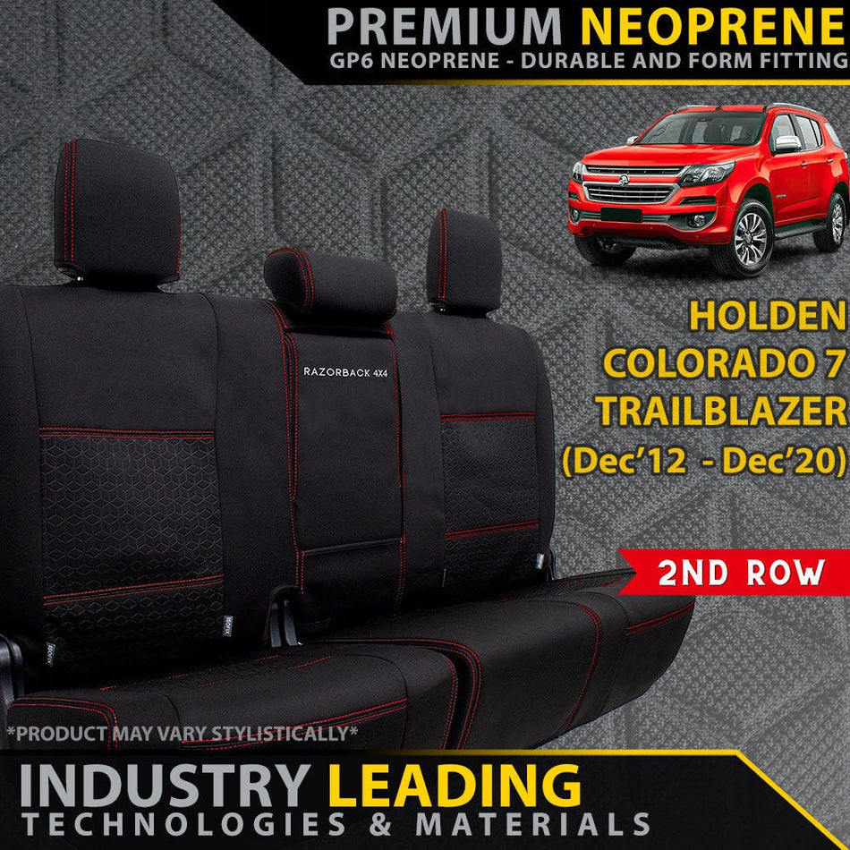 Razorback 4x4 - Holden Colorado 7/Trailblazer Premium Neoprene 2nd Row Seat Covers (Made to Order) - 4X4OC™ | 4x4 Offroad Centre