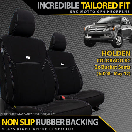 Razorback 4x4 - Holden Colorado RC Neoprene 2x Front Seat Covers (Available) - 4X4OC™ | 4x4 Offroad Centre