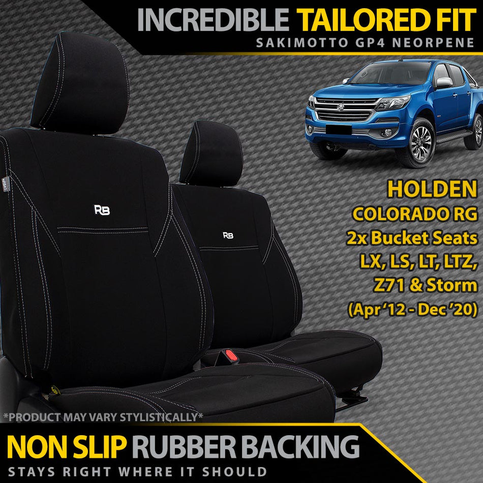 Razorback 4x4 - Holden Colorado RG Neoprene 2x Front Seat Covers (Available) - 4X4OC™ | 4x4 Offroad Centre