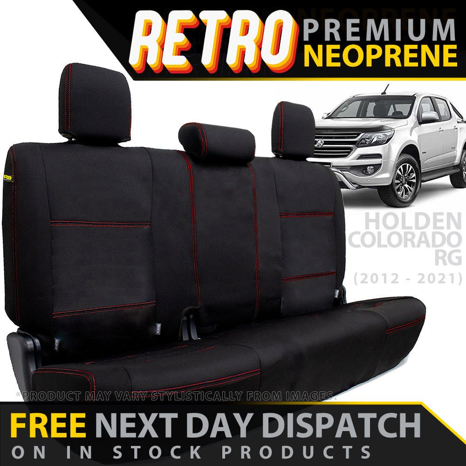 Razorback 4x4 - Holden Colorado RG Retro Premium Rear Row Seat Covers (In Stock) - 4X4OC™ | 4x4 Offroad Centre