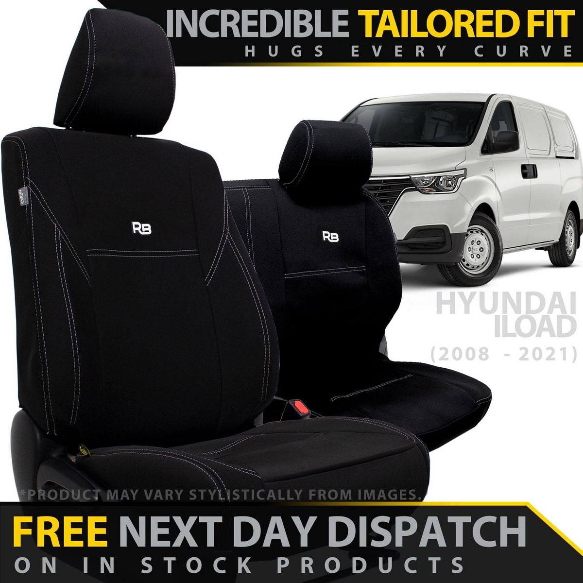 Razorback 4x4 - Hyundai iLoad Neoprene Bucket & 3/4 Bench Front Row Seat Covers (Made to Order) - 4X4OC™ | 4x4 Offroad Centre