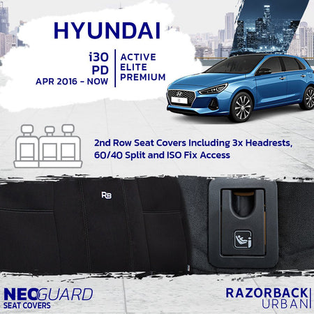 Razorback 4x4 - Hyundi I30 3rd Gen Neoprene Rear Row Seat Covers (In Stock) - 4X4OC™ | 4x4 Offroad Centre