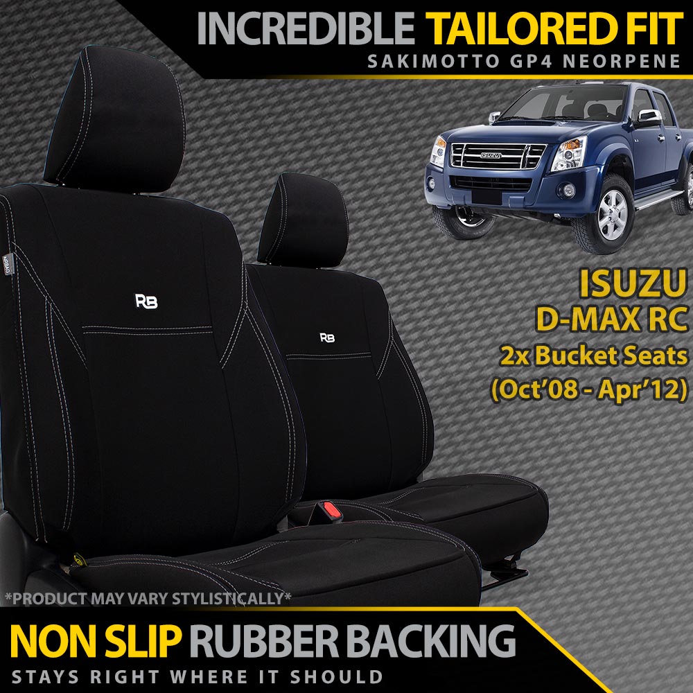 Razorback 4x4 - Isuzu D - MAX RC Neoprene 2x Front Seat Covers (Available) - 4X4OC™ | 4x4 Offroad Centre