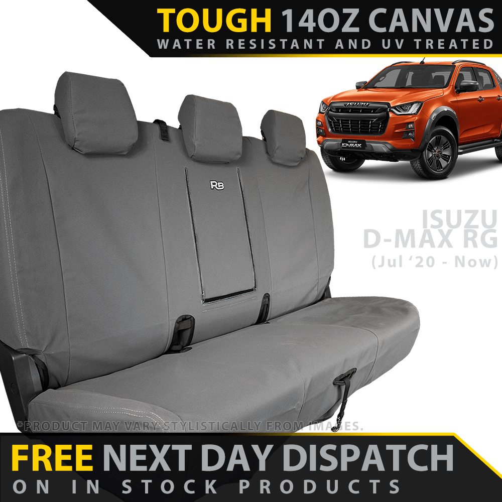 Razorback 4x4 - Isuzu D - MAX RG Retro Canvas Rear Row Seat Covers (In Stock) - 4X4OC™ | 4x4 Offroad Centre