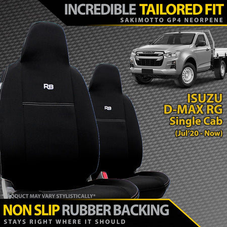 Razorback 4x4 - Isuzu D - MAX RG Single Cab Neoprene 2x Front Seat Covers (Available) - 4X4OC™ | 4x4 Offroad Centre