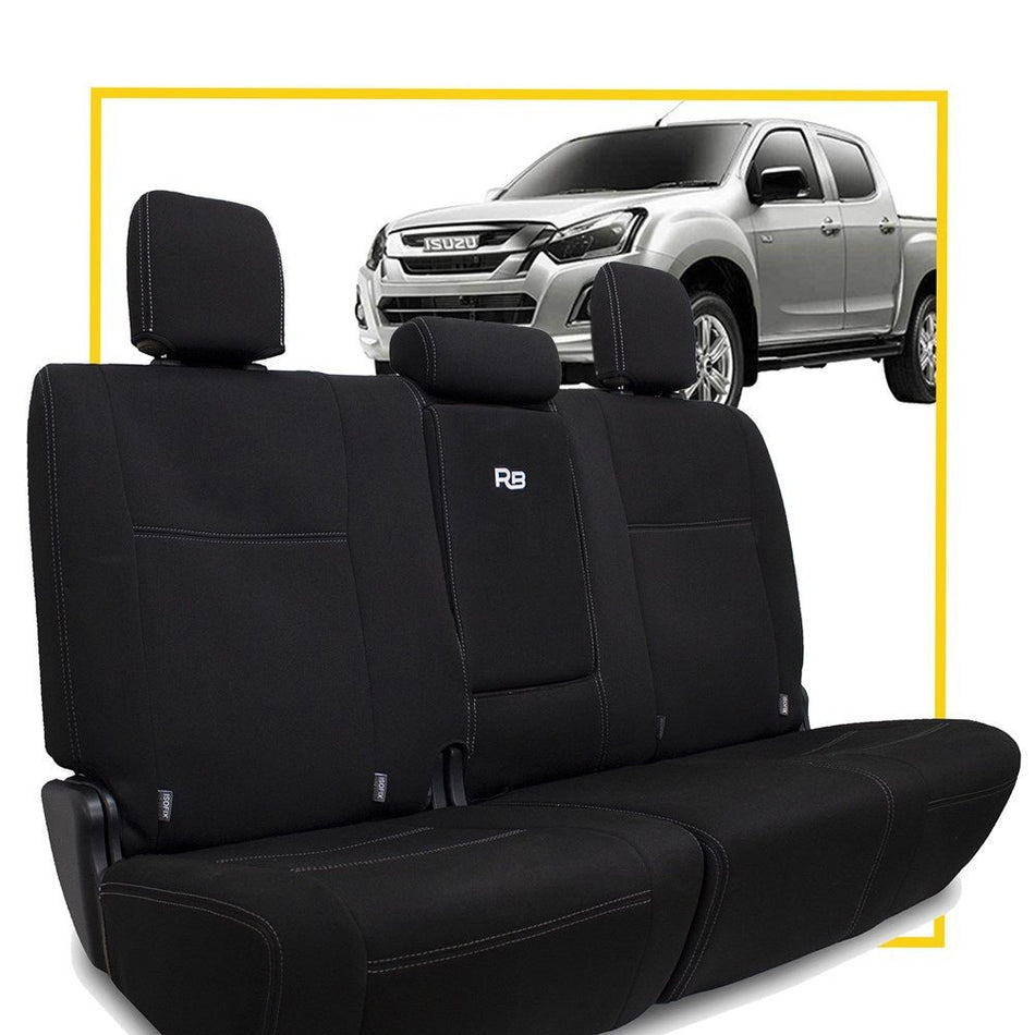 Razorback 4x4 - Isuzu D - MAX RT Neoprene Rear Row Seat Covers (No Logo) - 4X4OC™ | 4x4 Offroad Centre