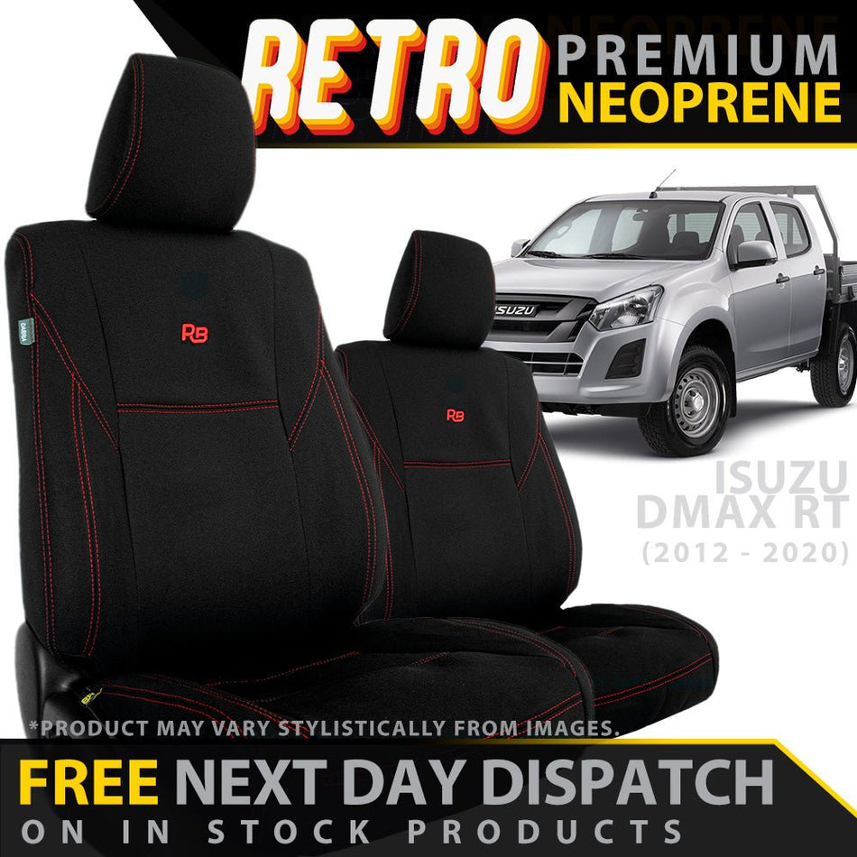 Razorback 4x4 - Isuzu D - MAX RT Retro Premium Neoprene 2x Front Seat Covers (In Stock) - 4X4OC™ | 4x4 Offroad Centre