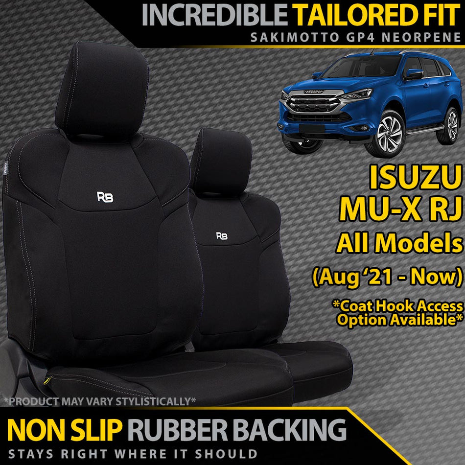Razorback 4x4 - Isuzu MU - X RJ Neoprene 2x Front Seat Covers (In Stock) - 4X4OC™ | 4x4 Offroad Centre