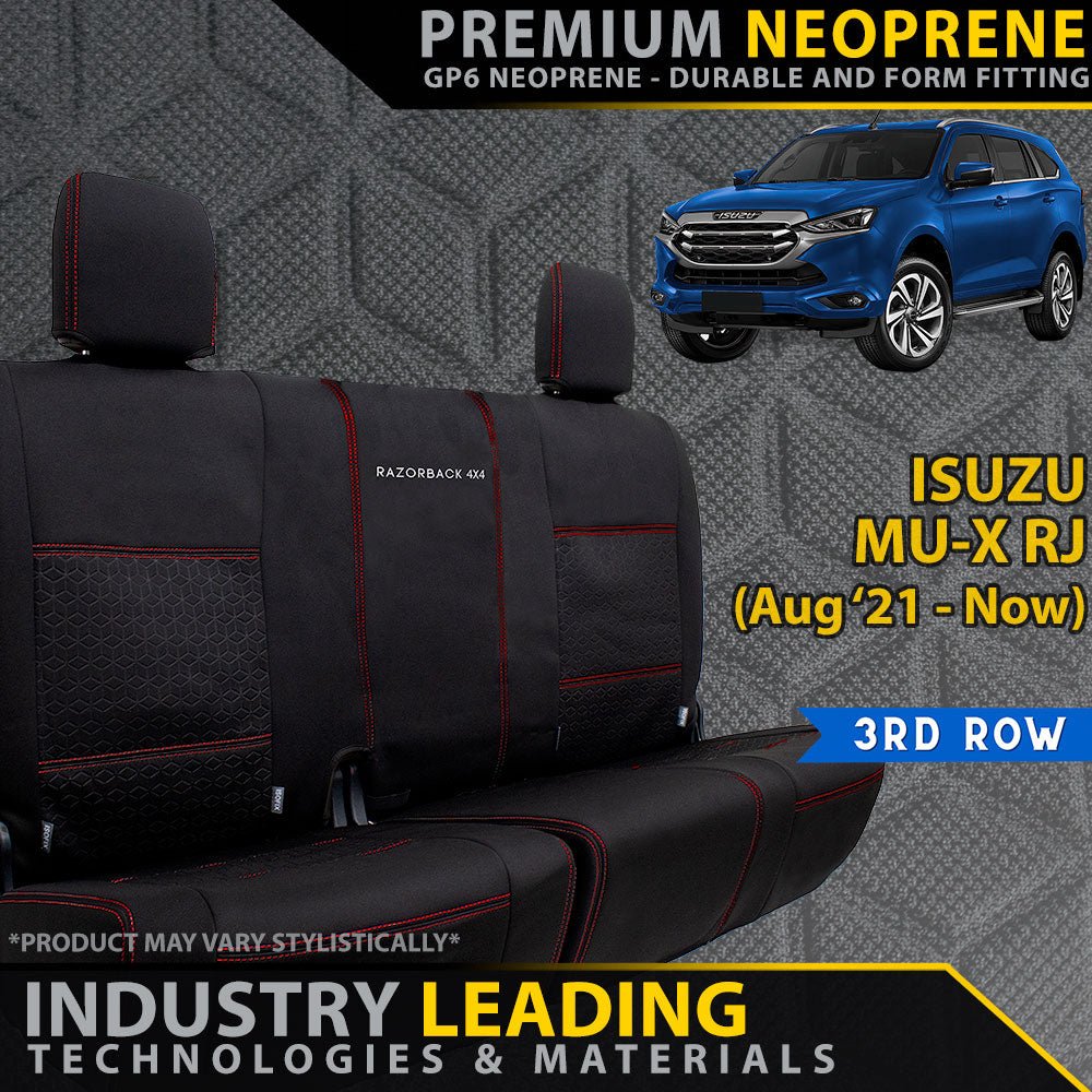 Razorback 4x4 - Isuzu MU - X RJ Premium Neoprene 3rd Row Seat Covers (Made to Order) - 4X4OC™ | 4x4 Offroad Centre