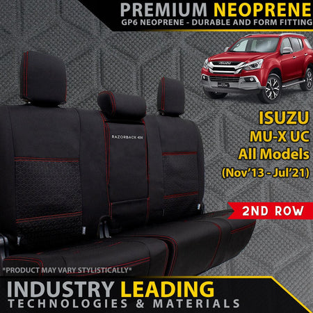 Razorback 4x4 - Isuzu MU - X UC Premium Neoprene 2nd Row Seat Covers (Made to Order) - 4X4OC™ | 4x4 Offroad Centre