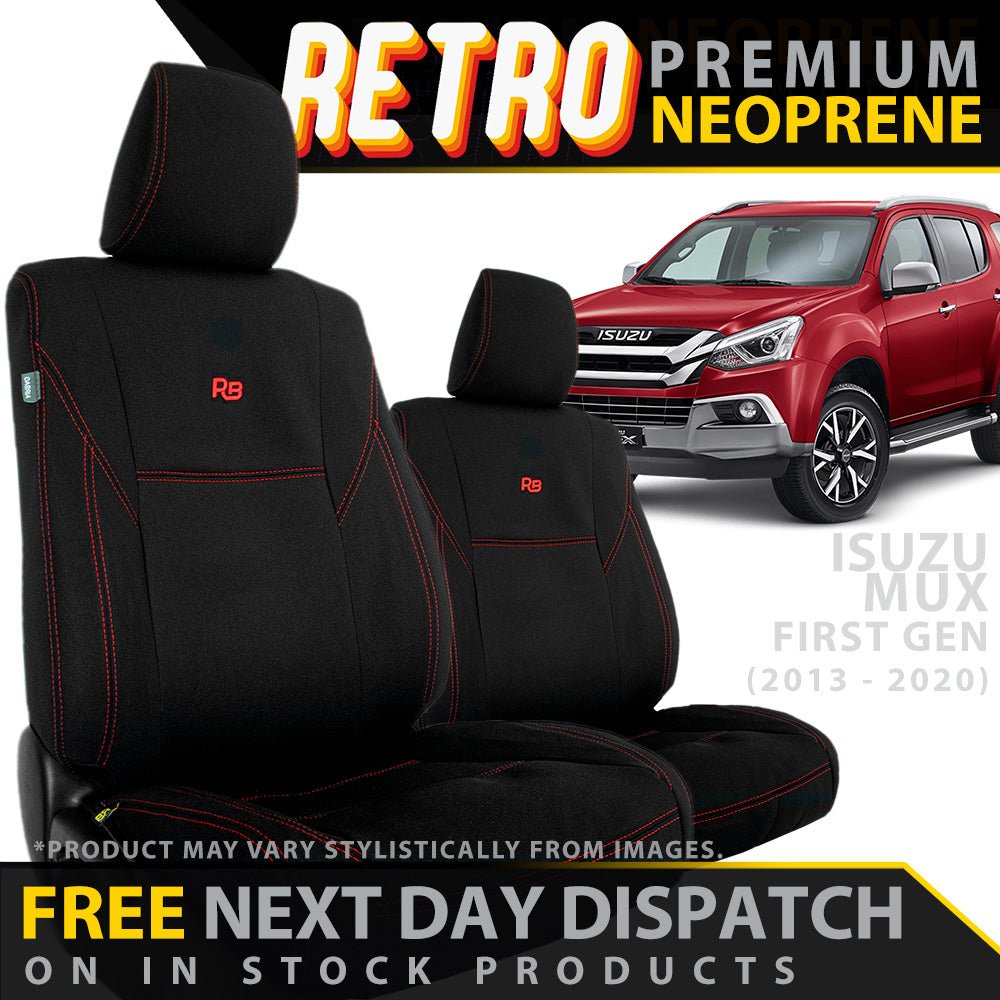 Razorback 4x4 - Isuzu MU - X UC Retro Premium Neoprene 2x Front Seat Covers (In Stock) - 4X4OC™ | 4x4 Offroad Centre