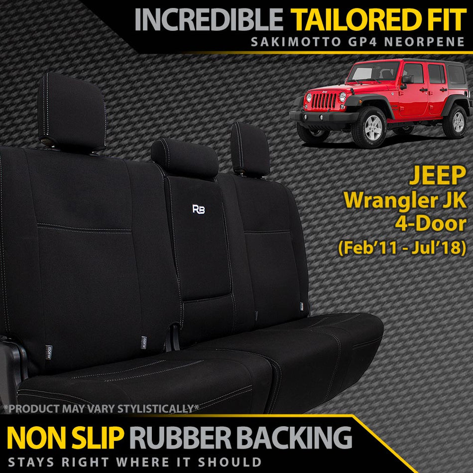 Razorback 4x4 - Jeep Wrangler JK 4 - Door Neoprene Rear Row Seat Covers (Made to Order) - 4X4OC™ | 4x4 Offroad Centre