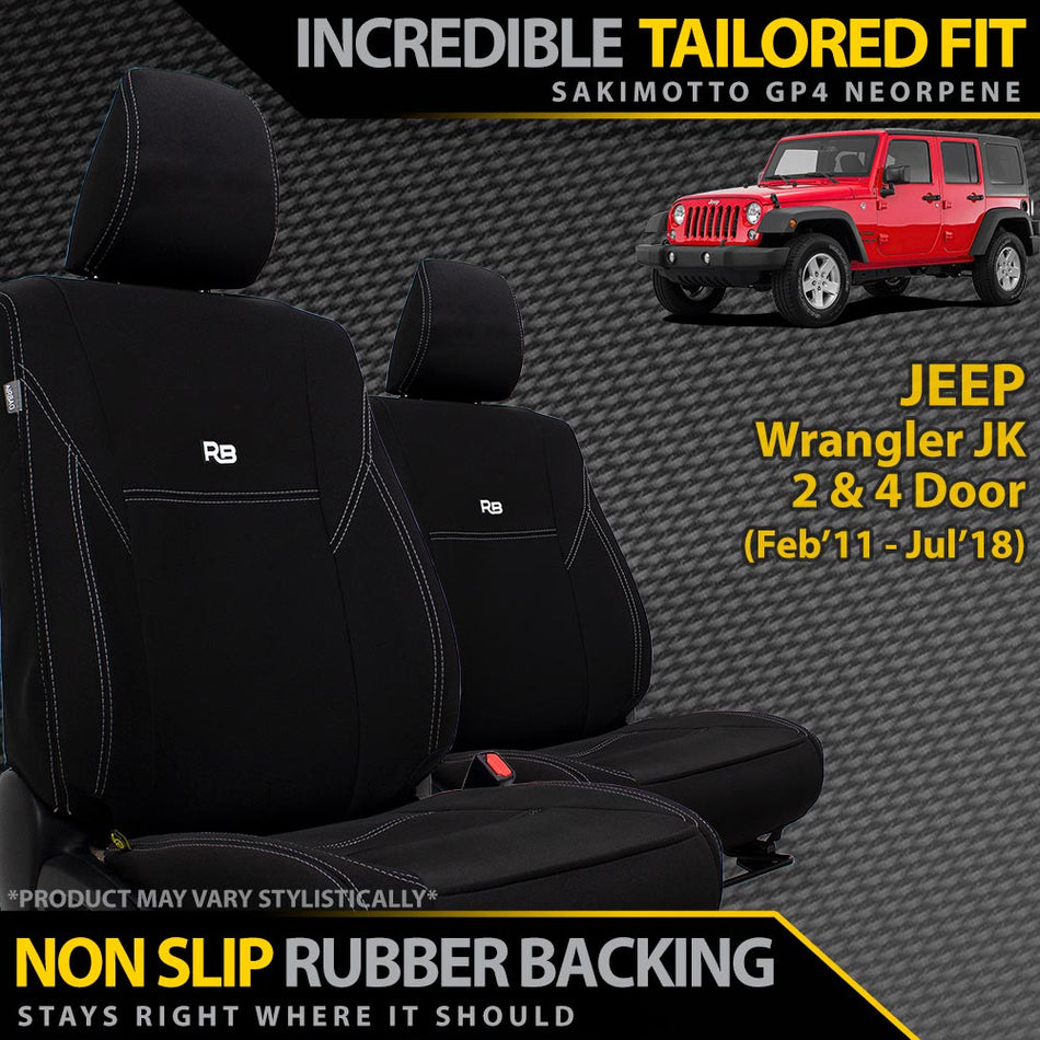 Razorback 4x4 - Jeep Wrangler JK Neoprene 2x Front Seat Covers (In Stock) - 4X4OC™ | 4x4 Offroad Centre