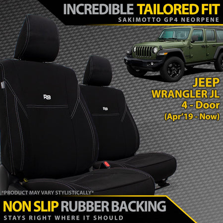 Razorback 4x4 - Jeep Wrangler JL Neoprene 2x Front Seat Covers (Made to Order) - 4X4OC™ | 4x4 Offroad Centre