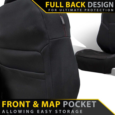 Razorback 4x4 - Landcruiser 76 Series 2x Bucket Seats Premium Neoprene 2x Front Seat Covers (Made to Order) - 4X4OC™ | 4x4 Offroad Centre